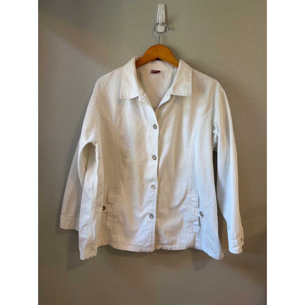 Tudor Court Jacket‎ Women XL White Button Down VGT Long Sleeve Work Casual